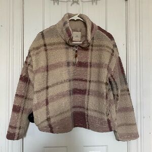 Thread & Supply Soft Fleece Jacket in Cream and Pink